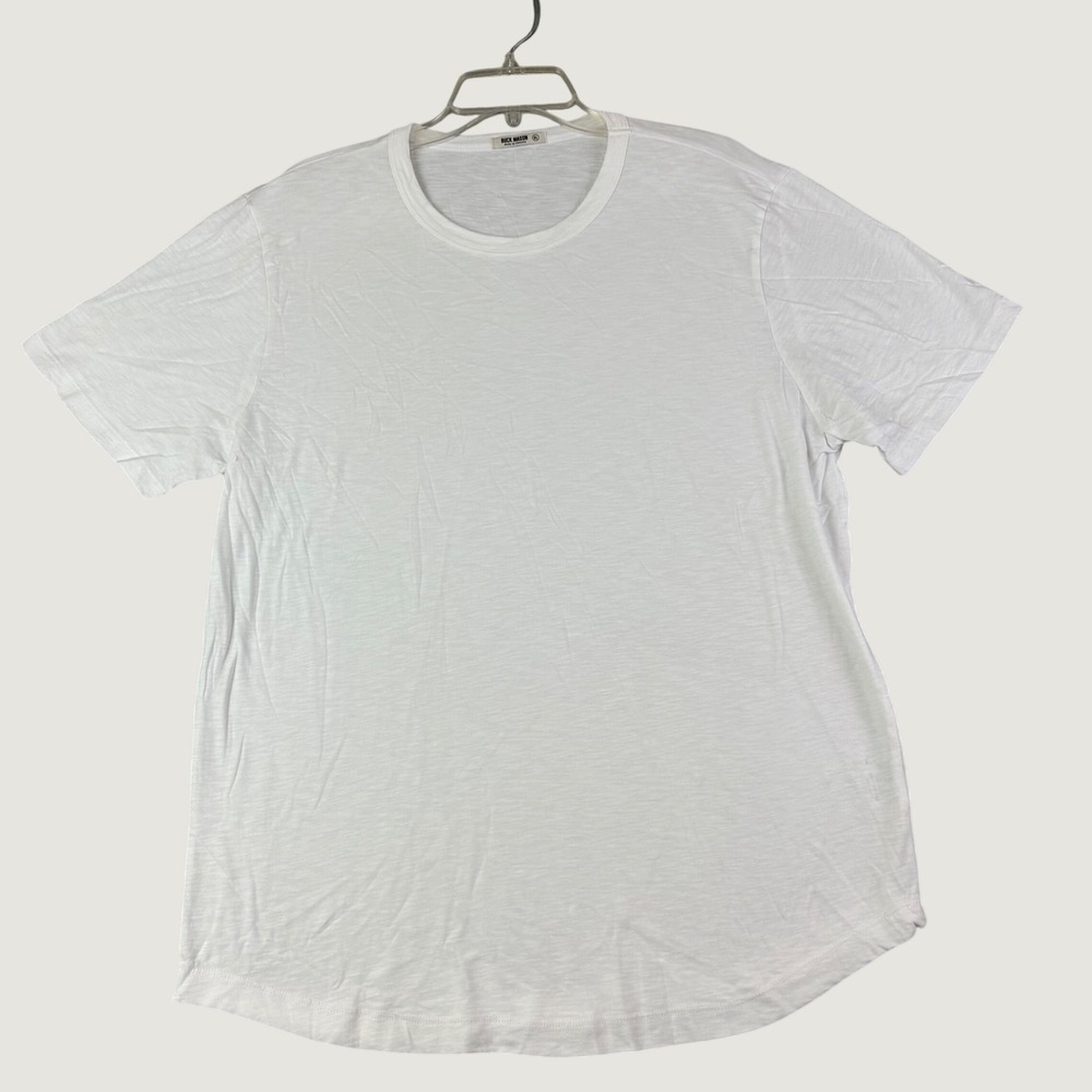 Buck Mason XL White Slub Curved Hem Tee BM11001.102 Made in LA Cotton Shirt